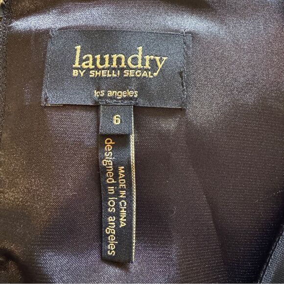 Laundry by Shelli Segal Women's Size 6 Black Sheath Dress Sequin Cap Sleeve - Picture 7 of 8